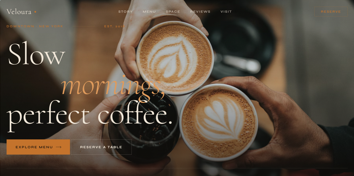 Café Website mit Standorten