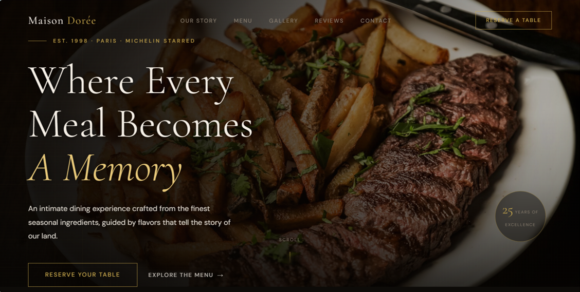 Premium Restaurant Website